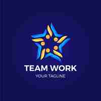 Free vector gradient teamwork logo design