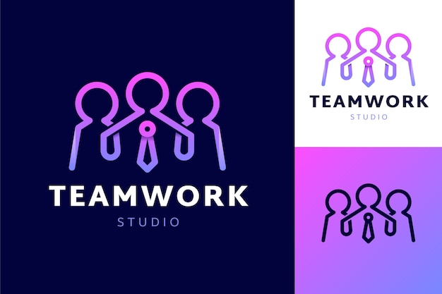 Gradient teamwork logo template