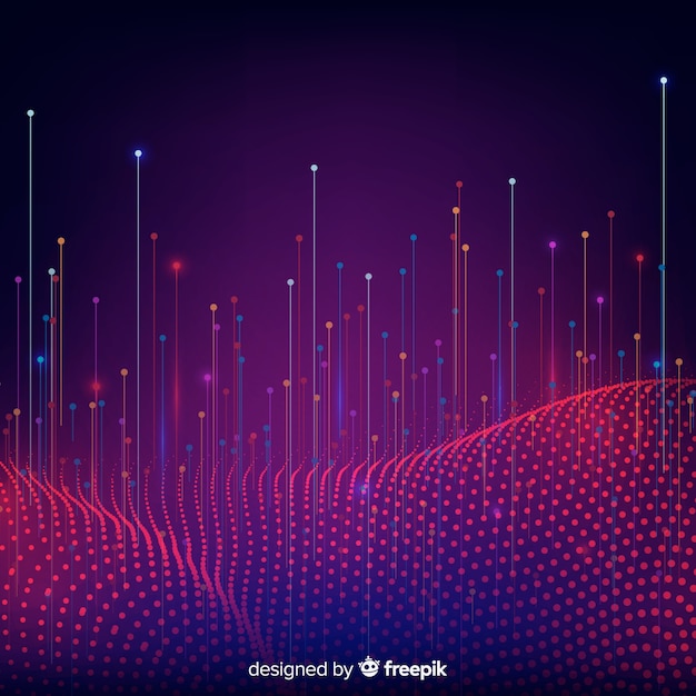 Gradient technological falling particles background