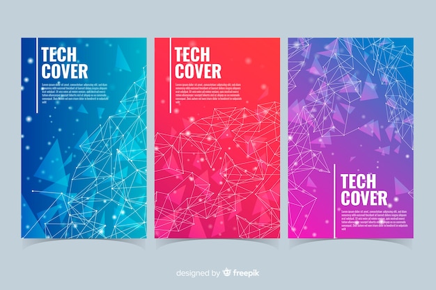 Free vector gradient technology concept cover collection