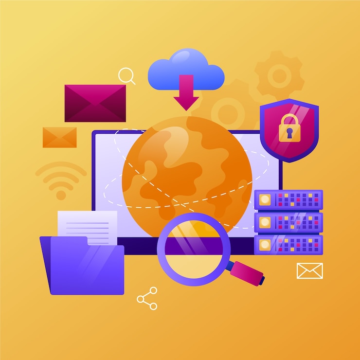 मुफ़्त वेक्टर gradient technology intranet illustration