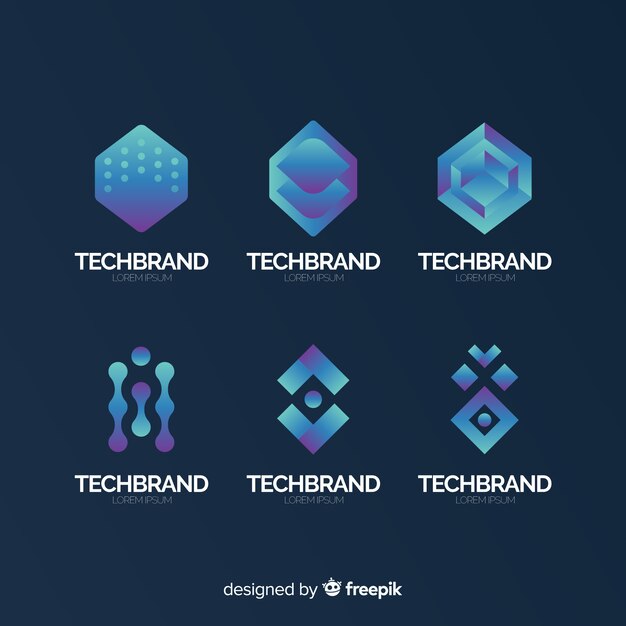 Gradient technology logo collection