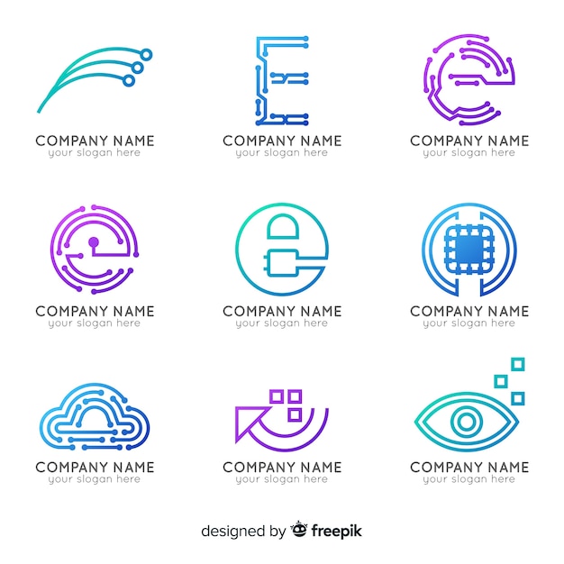 Gradient technology logo collection