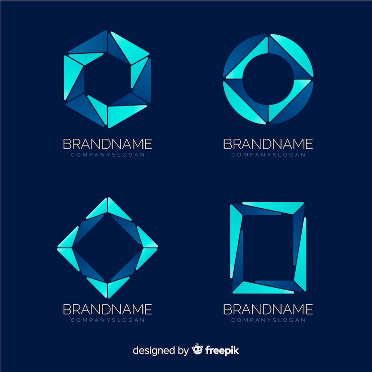 Free Vector gradient technology logo template collection