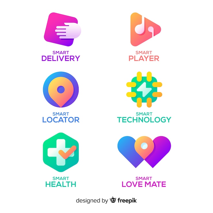 Free Vector gradient technology logo template collection