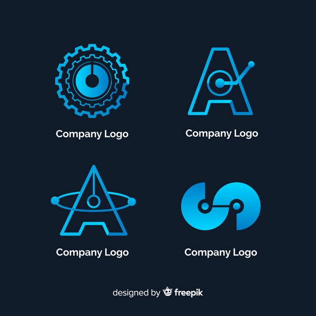 그라데이션 기술 로고 템플릿 컬렉션