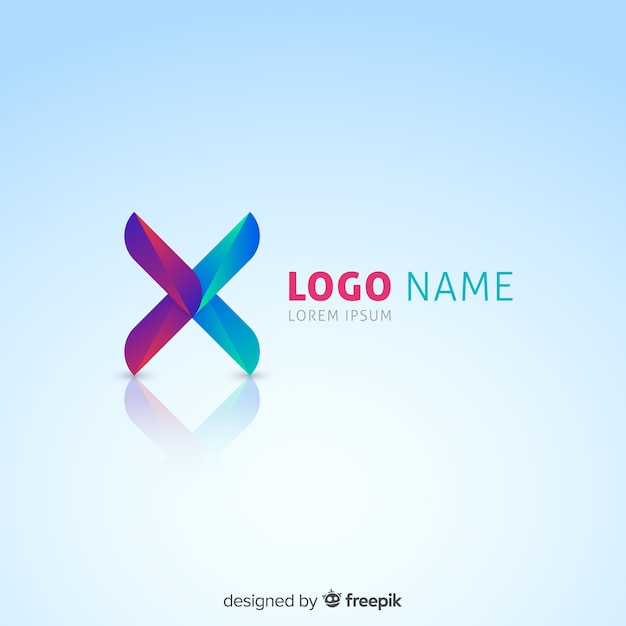 企業のグラデーション技術のロゴのテンプレート