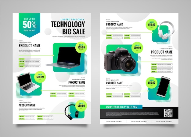Gradient technology product catalog with photo