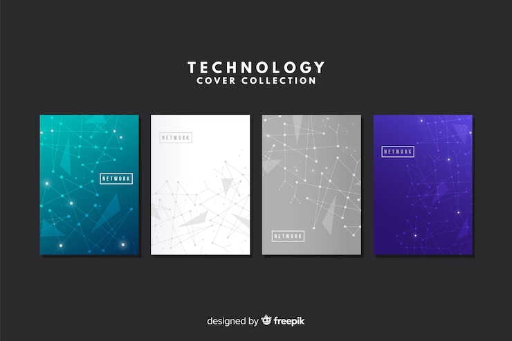 Free Vector gradient technology style cover collection