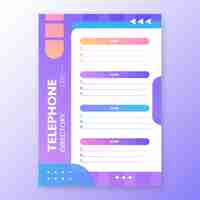 Free vector gradient telephone directory template