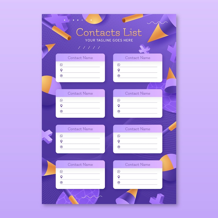Free Vector gradient telephone directory template