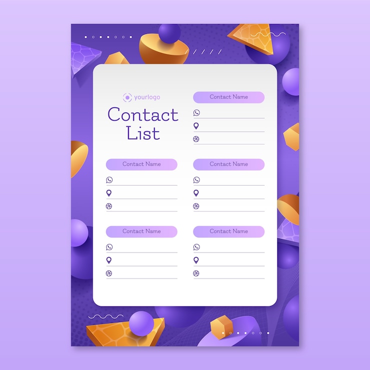 Free Vector gradient telephone directory template