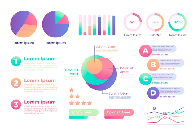 색상이있는 infographic 그라디언트 템플릿