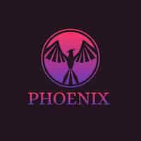 Vettore gratuito logo gradiente modello phoenix