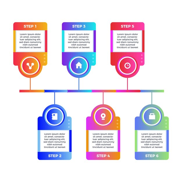 Infografica gradini modello gradiente