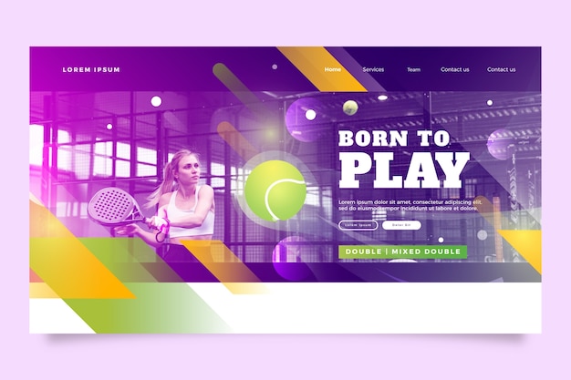 Gradient tennis design template