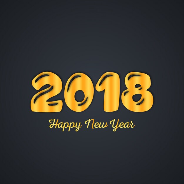 С новым годом 2018 Векторный дизайн векторной иллюстрации Золотой градиент черный фон