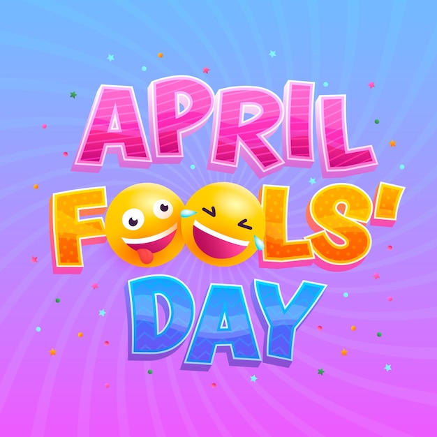 Free vector gradient text illustration for april fool's day