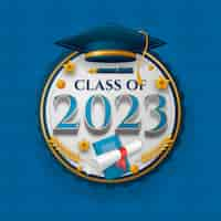 Free vector gradient text illustration for class of 2023 graduation