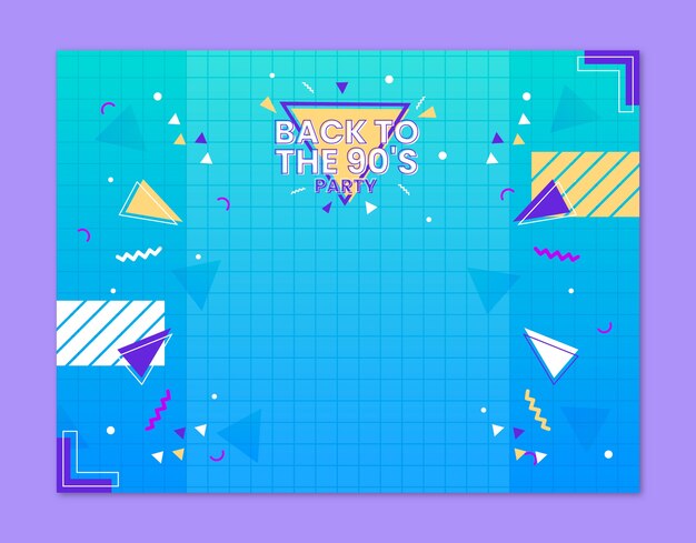 Gradient texture 90s party photocall template