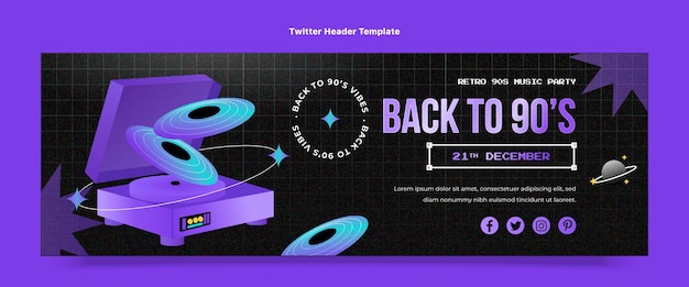 Gradient texture 90s party twitter header