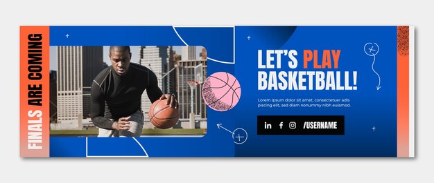 Gradient texture basketball twitter header