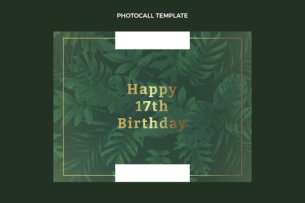 Free vector gradient texture jungle birthday party photocall