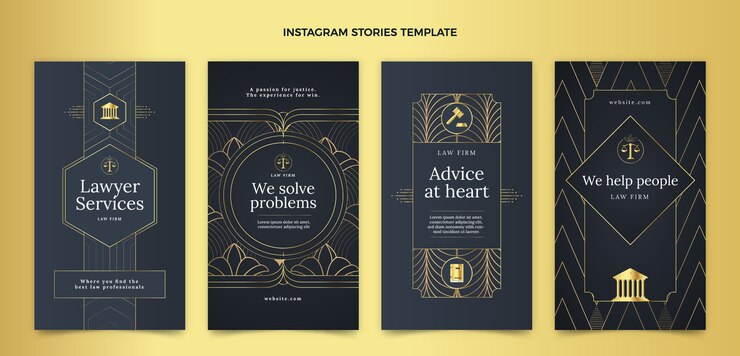 Free Vector gradient texture law firm instagram stories