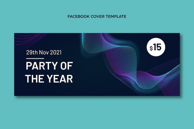 Gradient texture music festival facebook cover