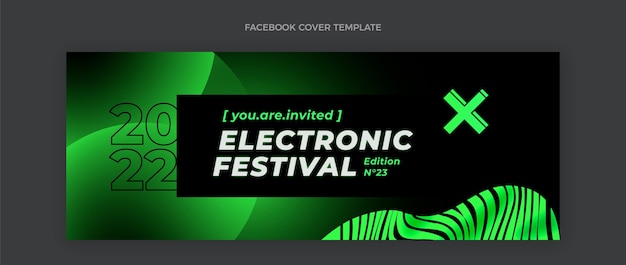 Gradient texture music festival facebook cover