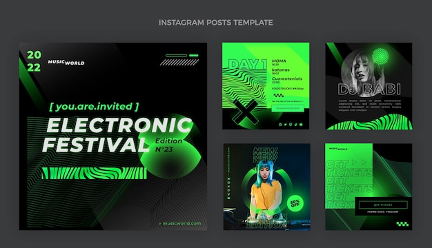 Gradient texture music festival instagram post