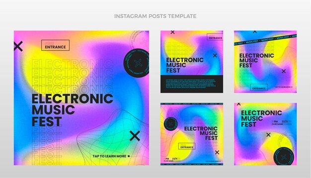 Gradient texture music festival instagram posts