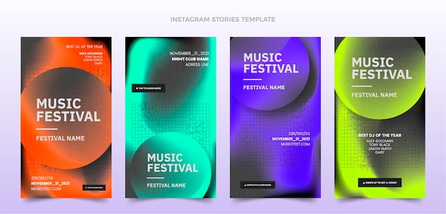 Gradient texture music festival instagram stories