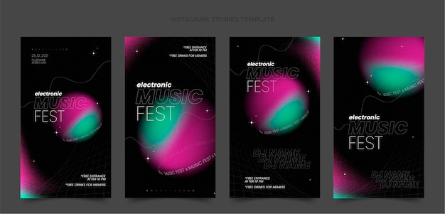 グラデーションテクスチャ音楽祭のInstagramストーリー