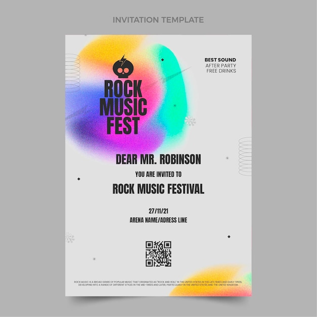 Free vector gradient texture music festival invitation