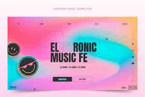 Free vector gradient texture music festival landing page