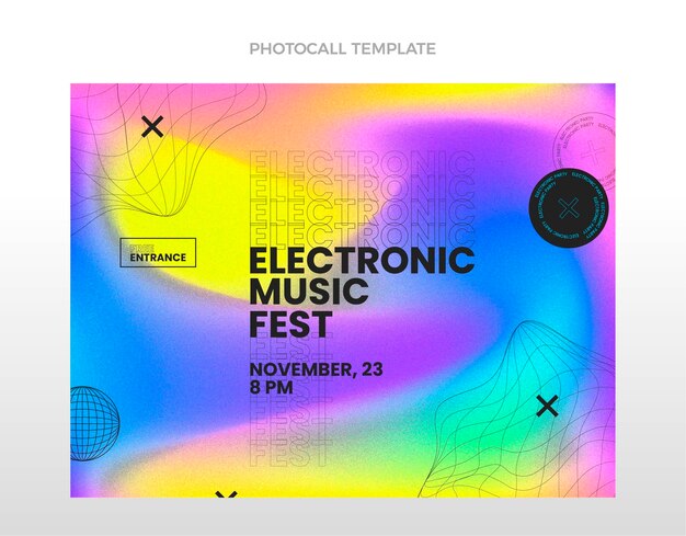 Gradient texture music festival photocall