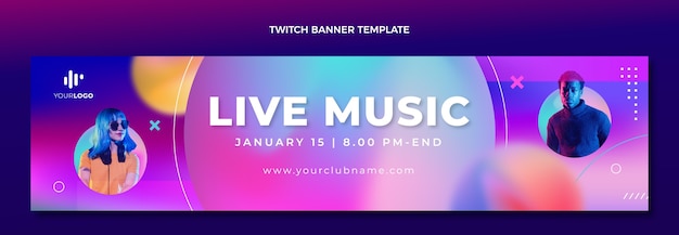 Gradient texture music festival twitch banner