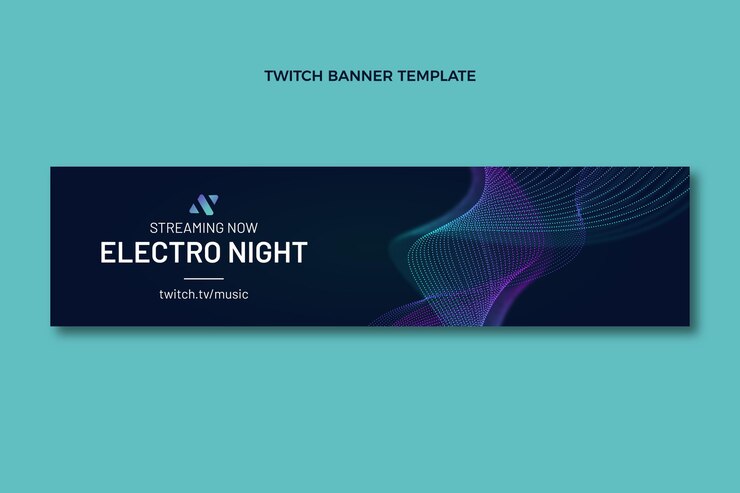 Free Vector gradient texture music festival twitch banner