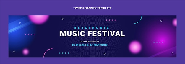 Gradient texture music festival twitch banner