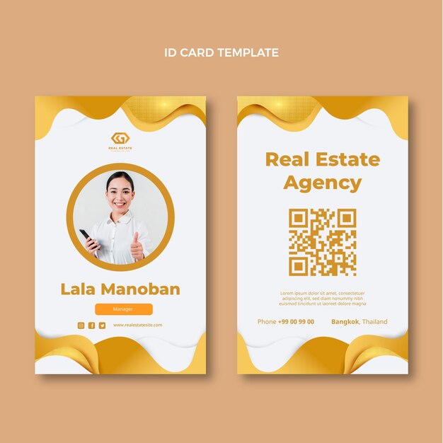 Gradient texture real estate id card