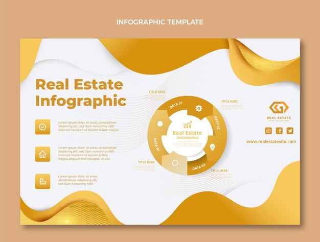 Gradient texture real estate infographic