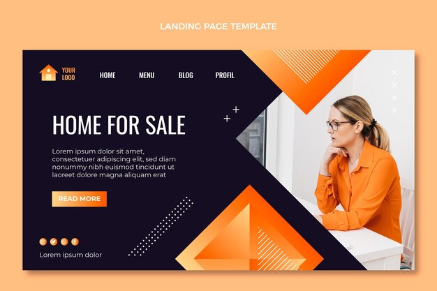 Gradient texture real estate landing page