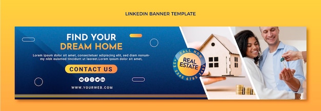 Gradient texture real estate linkedin banner