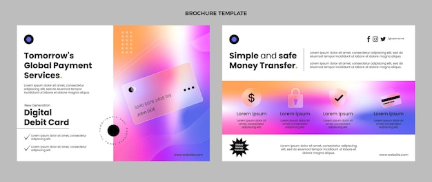 Free vector gradient texture technology brochure