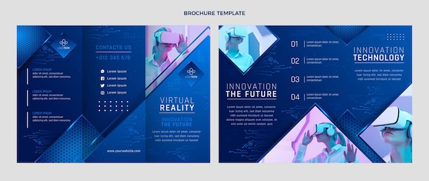 Free vector gradient texture technology brochure