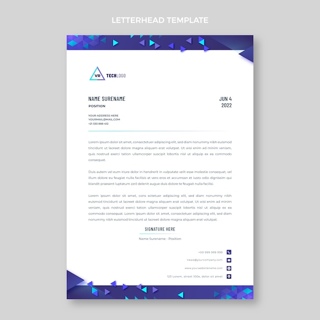 Gradient texture technology letterhead