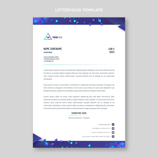 Gradient texture technology letterhead