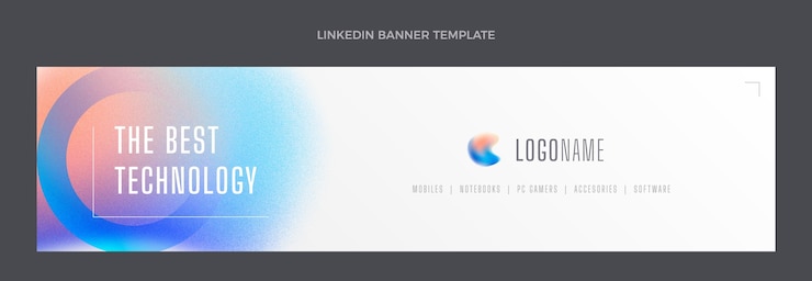 Free Vector gradient texture technology linkedin banner