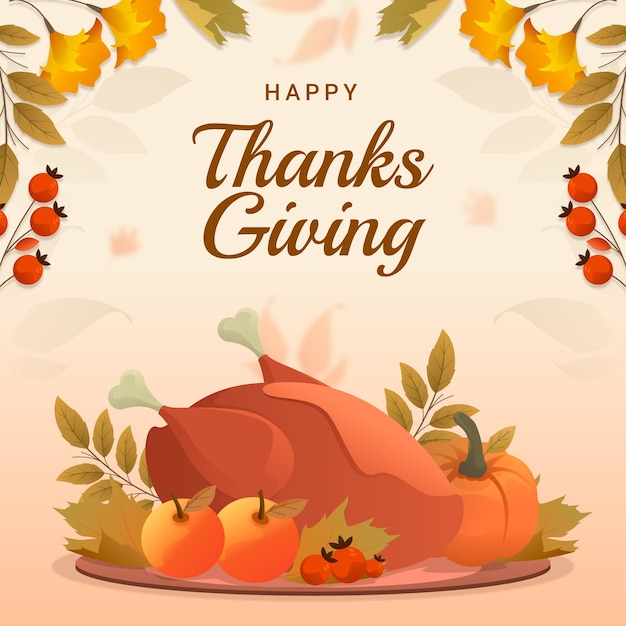 Free vector gradient thanksgiving illustration